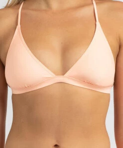 Budget 😍 Rip Curl Classic Surf Triangle 👙 Bikini Top Light Peach 👍