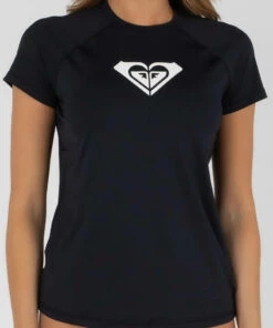 Flash Sale ✨ Roxy Beach Classics Cap Sleeve Rash Vest Anthracite 🎉 -Hot Sale Citybeach Store 20297290 01 RT XL