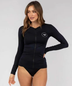 Discount 🔔 Roxy Essentials Long Sleeve Rash Vest Anthracite 🔥