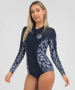 New ❤️ Rip Curl Hacienda Long Sleeve UV Surfsuit Navy/white ✨