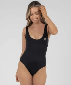 Brand new 🛒 GUESS Triangle Logo One Piece 🩱 Swimsuit Jet Black 🥰 6 Brand new 🛒 GUESS Triangle Logo One Piece 🩱 Swimsuit Jet Black 🥰 -Hot Sale Citybeach Store 20298294 01 LT XL