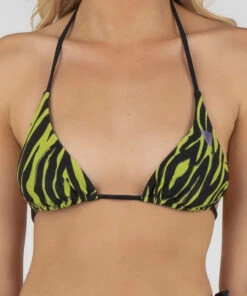 Outlet 👍 GUESS Pop Zebra 👙 Bikini Top Pop Zebra Green Comb 😀