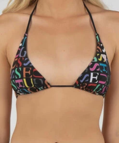 Best deal 💯 GUESS Triangle Logo 👙 Bikini Top Navy White Lettering 💯