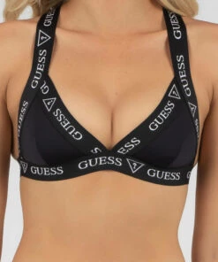 Wholesale 🛒 GUESS Triangle Logo 👙 Bikini Top Jet Black 😀