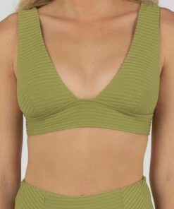 Brand new 🥰 Rip Curl Premium Surf Elongated 👙 Bikini Top Green 0060 🧨