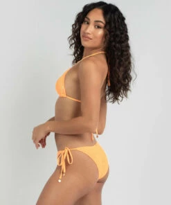 Hot Sale 🔔 Topanga Stacie Tie Side 👙 Bikini Bottom Blazing Orange ✔️