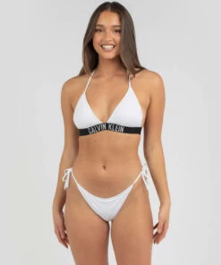Discount ๐งจ Calvin Klein Intense Power Triangle ๐ Bikini Top Pvh Classic White โค๏ธ