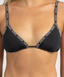 Cheapest 💯 Calvin Klein Core Logo Triangle 👙 Bikini Top Pvh Black 🔔
