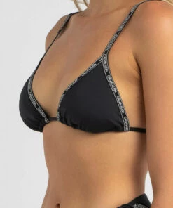Cheapest 💯 Calvin Klein Core Logo Triangle 👙 Bikini Top Pvh Black 🔔 -Hot Sale Citybeach Store 20309636 01 RT XL