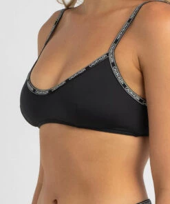 Budget 🥰 Calvin Klein Core Logo Bralette 👙 Bikini Top Pvh Black 🔔 -Hot Sale Citybeach Store 20309647 01 RT XL