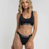 Discount 🤩 Calvin Klein Intense Power Bralette 👙 Bikini Top Pvh Black 🛒
