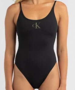 Promo ✨ Calvin Klein CK Scoop Back One Piece 🩱 Swimsuit Pvh Black 😉 -Hot Sale Citybeach Store 20309665 01 RT XL
