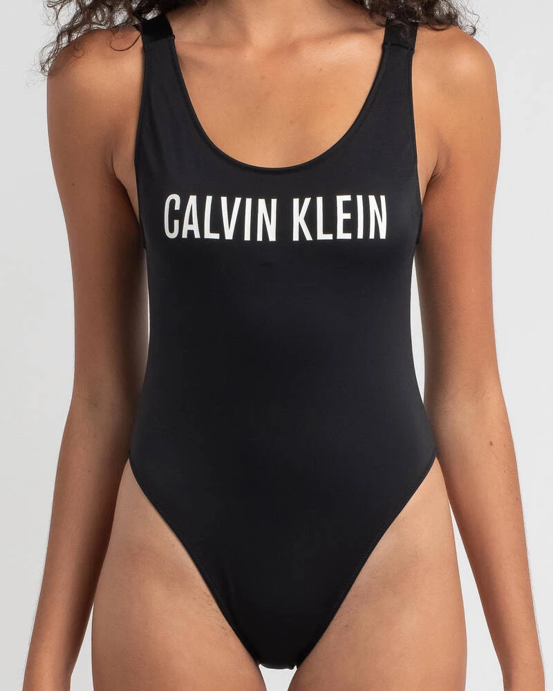 Flash Sale ❤️ Calvin Klein Intense Power Scoop Back One Piece 🩱 Swimsuit Pvh Black ❤️ 1 Flash Sale ❤️ Calvin Klein Intense Power Scoop Back One Piece 🩱 Swimsuit Pvh Black ❤️