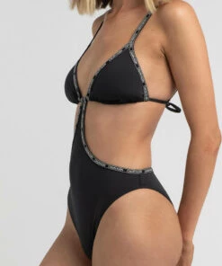 Brand new 🎉 Calvin Klein Core Logo One Piece 🩱 Swimsuit Pvh Black ❤️ -Hot Sale Citybeach Store 20309670 01 RT XL