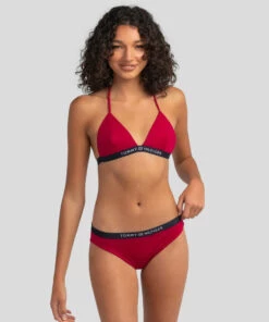 New ๐ Tommy Hilfiger Core Solid Triangle ๐ Bikini Top Royal Magenta ๐งจ