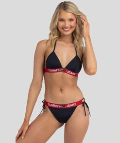 Promo ❤️ Tommy Hilfiger Tommy 👖 Jeans Fixed Triangle 👙 Bikini Top Desert Sky ✨