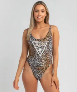 New 🧨 GUESS Basic One Piece 🩱 Swimsuit Wild Leopard 🎁 -Hot Sale Citybeach Store 20310071 01 LT XL
