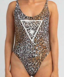 New 🧨 GUESS Basic One Piece 🩱 Swimsuit Wild Leopard 🎁 -Hot Sale Citybeach Store 20310071 01 RT XL