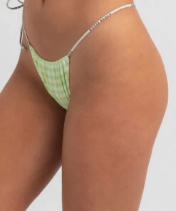 Deals ✨ GUESS French Riviera ☀️ Summer Brazilian 👙 Bikini Bottom Green Deep Dye 😀 -Hot Sale Citybeach Store 20310093 01 RT XL