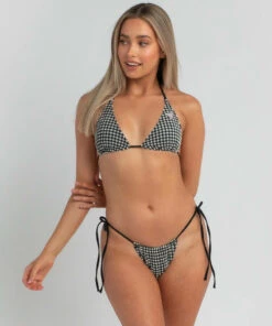 Promo ❤️ GUESS French Riviera 👙 Bikini Top Black White Vichy ⌛ -Hot Sale Citybeach Store 20310103 02 LT XL