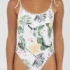 Cheapest ⭐ Roxy Bloom One Piece 🩱 Swimsuit Bright White Praslin ⌛
