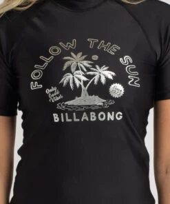 New 😉 Billabong Follow The Sun Short Sleeve Rash Vest Black 🔔 -Hot Sale Citybeach Store 20310844 01 RT XL