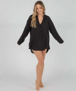 Outlet 🥰 Rip Curl Classic Surf Beach Cover Black 🛒 -Hot Sale Citybeach Store 20310857 02 LT XL