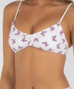 Promo ❤️ Topanga Butterfly 👙 Bikini Top White / Pink ⌛ -Hot Sale Citybeach Store 20313594 01 RT XL