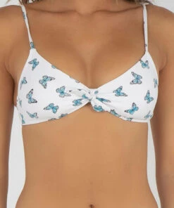 Outlet 🛒 Topanga Butterfly 👙 Bikini Top White / Blue 👍