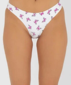 Best Sale 😀 Topanga Butterfly 👙 Bikini Bottom White / Pink 👏