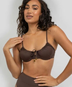 Best reviews of 🌟 Kaiami Elena Balconette 👙 Bikini Top Dark Choc 🧨
