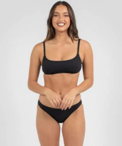Flash Sale 🧨 Kaiami Poppy Crinkle Bralette 👙 Bikini Top Black 😍