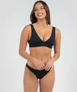 Hot Sale 👏 Kaiami Poppy Crinkle 👙 Bikini Top Black 🔥