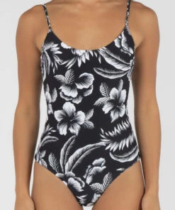 Best Sale 😉 Rip Curl Flores One Piece 🩱 Swimsuit Black 0090 😀