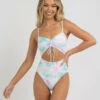 Wholesale ⌛ Topanga Stevie Ruch One Piece White / Pink-aqua 😍