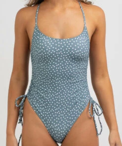 Best Sale 🤩 Kaiami Dottie Ruch One Piece 🩱 Swimsuit Mineral Sage / White 👏 -Hot Sale Citybeach Store 20315258 02 RT XL