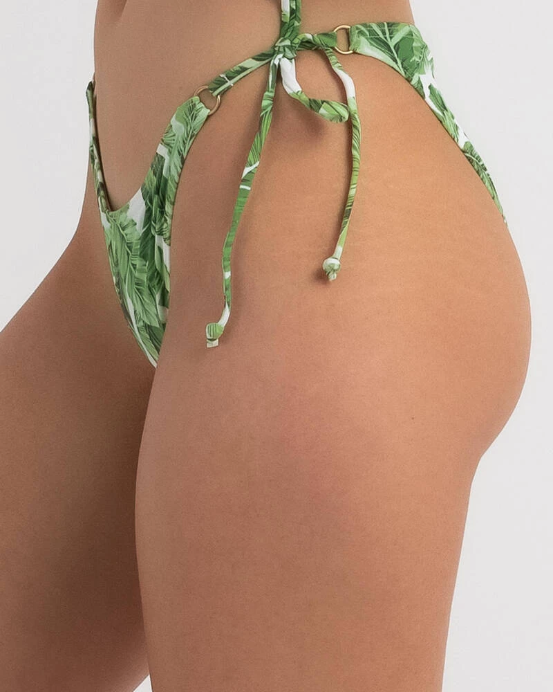 Coupon ✔️ Topanga Bermuda Palms Tie Side 👙 Bikini Bottom Green / White 🎉 4 Coupon ✔️ Topanga Bermuda Palms Tie Side 👙 Bikini Bottom Green / White 🎉 - Image 4
