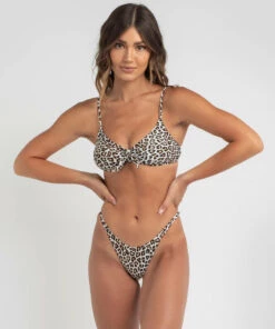 New 👏 Topanga Exotic Tie Bralette 👙 Bikini Top Leopard 🎁 -Hot Sale Citybeach Store 20315641 01 LT XL