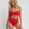 Hot Sale 🎁 Kaiami Dakota Ruch One Piece 🩱 Swimsuit Chilli Red 👏