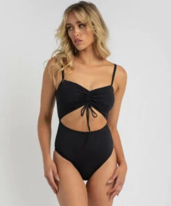 Deals 😀 Kaiami Dakota Ruch One Piece 🩱 Swimsuit Black 😍