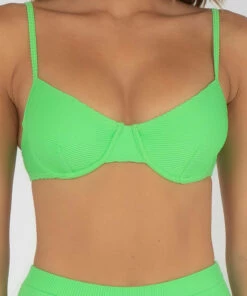 Best deal 🛒 Kaiami Ebony 👙 Bikini Top Acid Green 💯