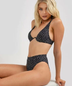 Discount 🌟 Kaiami Stacy 👙 Bikini Top Black / White 👍