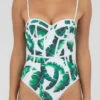Hot Sale ✔️ Topanga Isle Palms One Piece 🩱 Swimsuit Wht/blk-palm 🧨