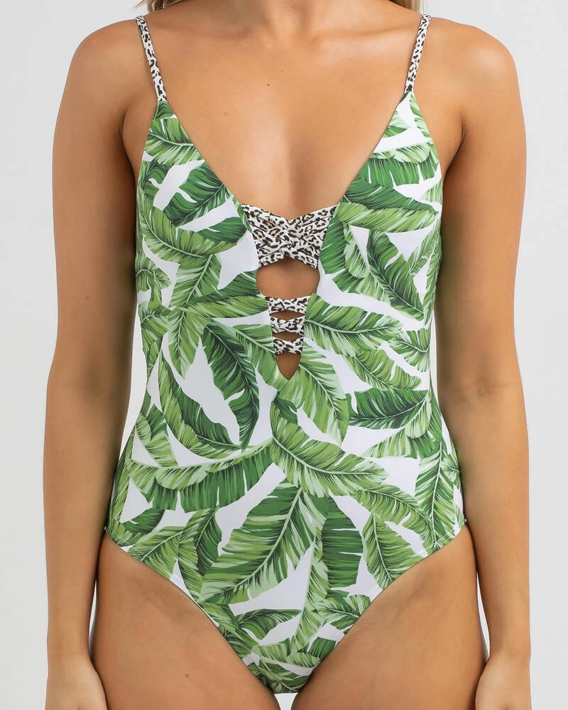 Promo 🔥 Kaiami Bermuda Palms One Piece 🩱 Swimsuit White/green 🌟 4 Promo 🔥 Kaiami Bermuda Palms One Piece 🩱 Swimsuit White/green 🌟 - Image 4