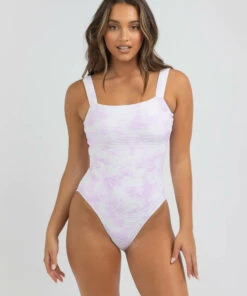 Flash Sale 😀 Kaiami Haze One Piece 🩱 Swimsuit White/lilac ❤️