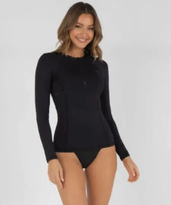 Flash Sale 👏 Kaiami Must Have Long Sleeve Rash Vest Black 😀 -Hot Sale Citybeach Store 20317361 01 LT XL