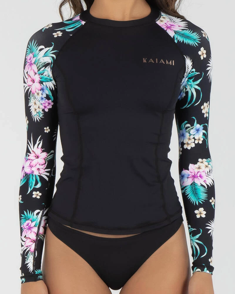 New ๐ Kaiami Coolum Long Sleeve Rash Vest Black/multi ๐ 1 New ๐ Kaiami Coolum Long Sleeve Rash Vest Black/multi ๐