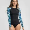 Best Sale 🔔 Topanga Lei Palms Long Sleeve Rash Vest Black/multi ❤️
