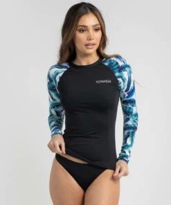 Best Sale 🔔 Topanga Lei Palms Long Sleeve Rash Vest Black/multi ❤️ -Hot Sale Citybeach Store 20317370 01 LT XL