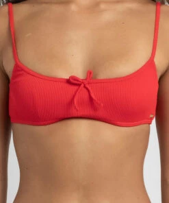 Outlet 🧨 Roxy Mind of Freedom Bralette 👙 Bikini Top Poppy Red ⭐